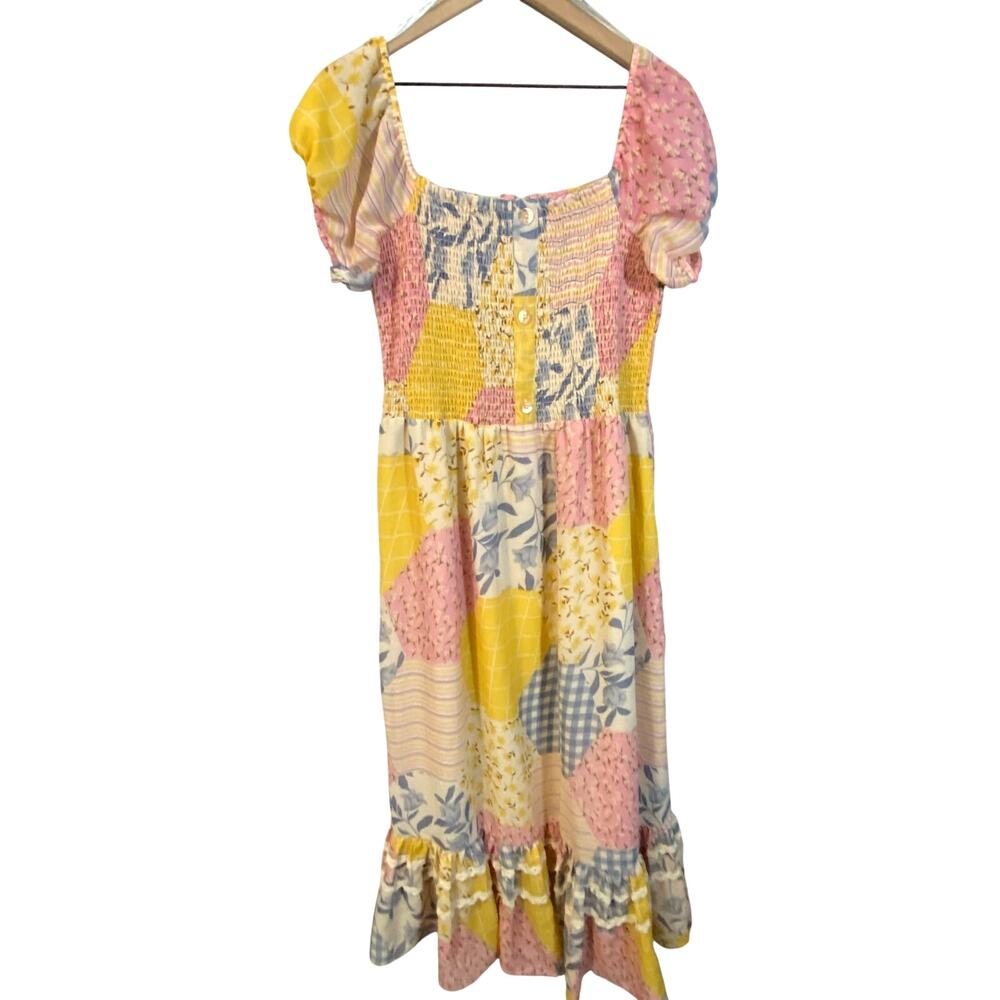 Her Destiny Floral Gingham Patchwork Tiered Dress Whimsical Cottagecore Sz 1X